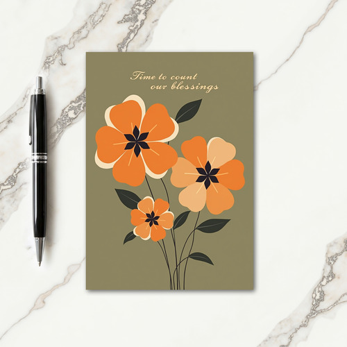 Our Blessings Orange Flowers Card thumbnail