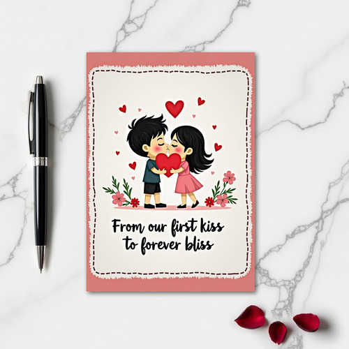 Our First Kiss Love Card