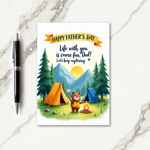 Outdoors Fathers Day Tents Card