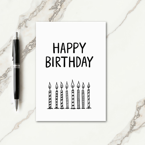 Outline Candle Birthday Card