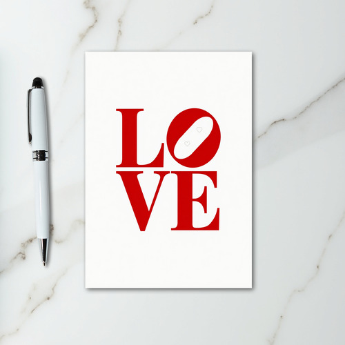 Outline Hearts Love Matte Card