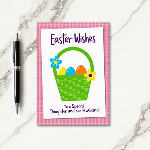 Oval Basket Easter Wishes Card