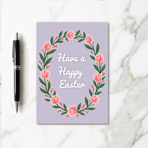 Oval Floral Easter Card
