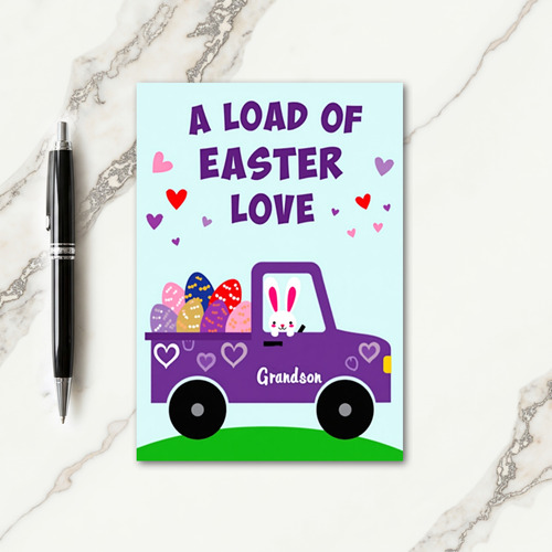 Oval Pattern Easter Love Grandson Card