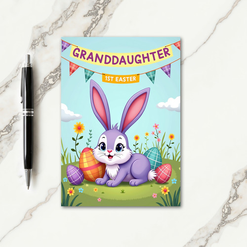 Oval Pattern Granddaughter Easter Card