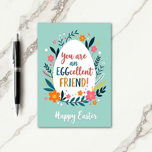 Oval Spring Friend Easter Card