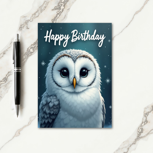 Owl Birthday Illustration Card