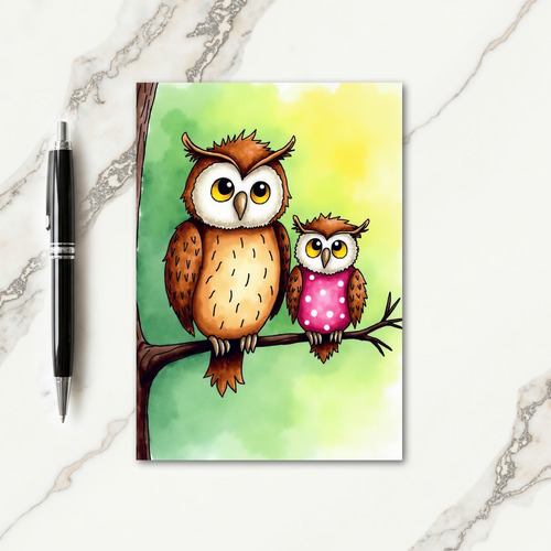 Owl Mothers Day Art Card