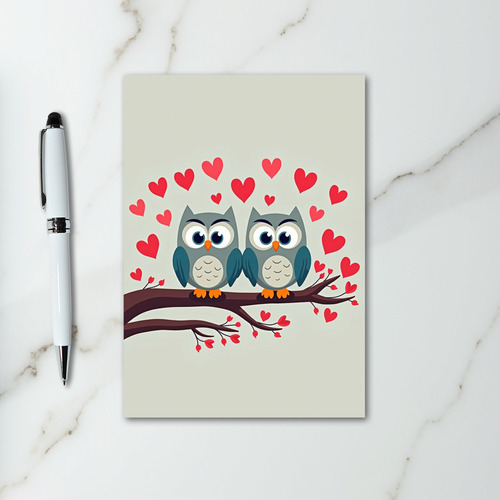 Owls In Love Valentine Card