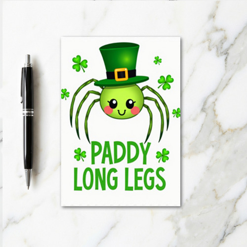Paddy Long Legs Green Spider Card