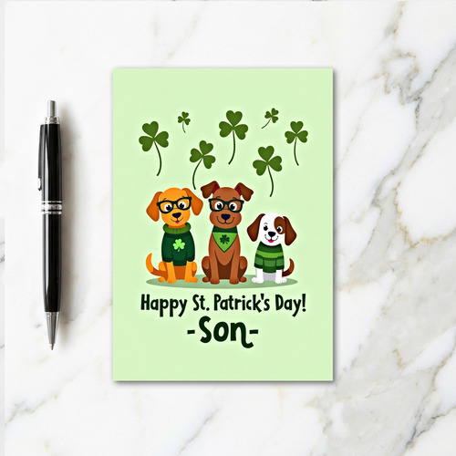 Paddys Day Dogs Son Card