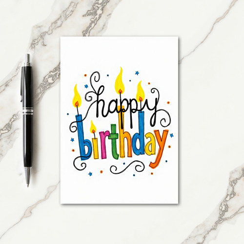 Painted Birthday Lights Card