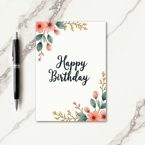 Painted Bloom Birthday Card
