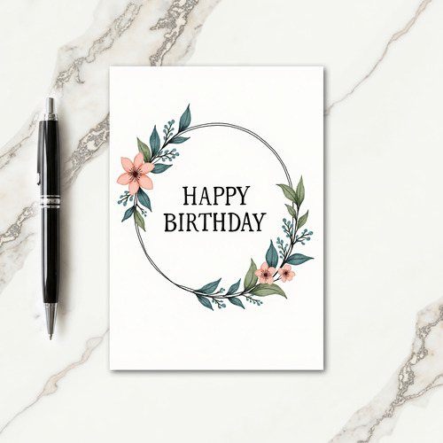 Painted Blossoms Birthday Card