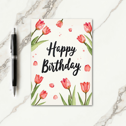 Painted Botanical Birthday Card