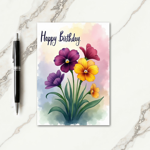 Painted Bouquet Birthday Card