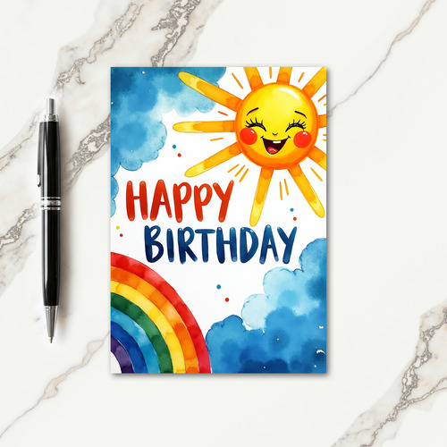 Painted Brushstroke Birthday Card