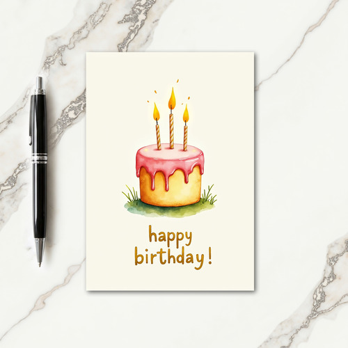 Painted Candle Birthday Card
