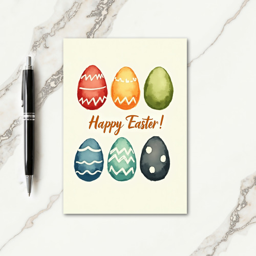 Painted Egg Pattern Easter Card