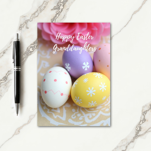 Painted Eggs Easter Granddaughters Card