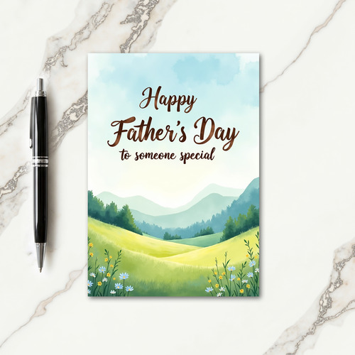 Painted Fathers Day Hills Card