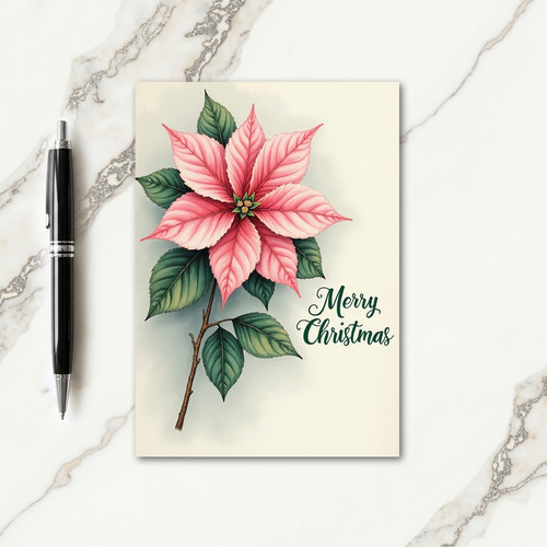 Painted Floral Christmas Card