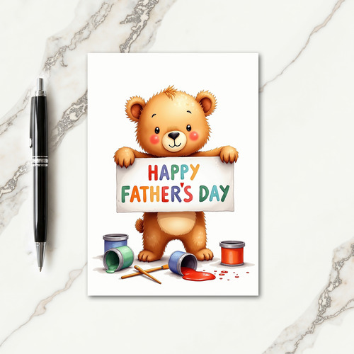 Painted Happy Fathers Day Card