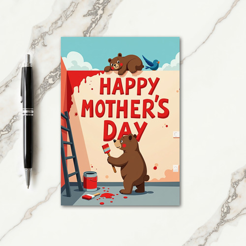 Painted Happy Mothers Day Card
