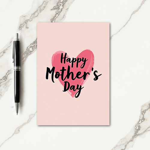 Painted Heart Mother Card