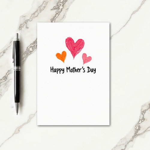 Painted Hearts Mothers Day Card