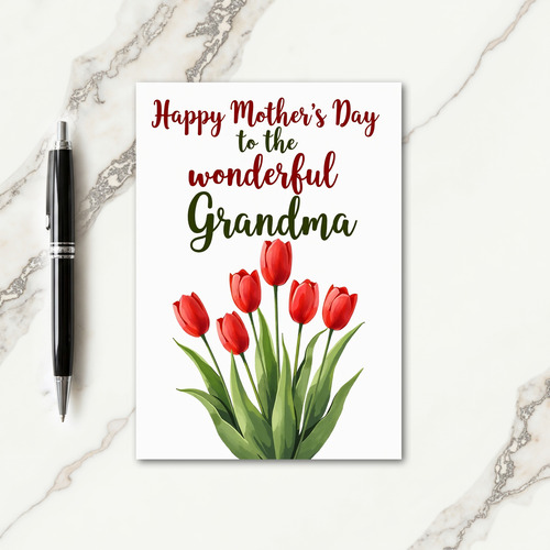 Painted Mothers Day Flower Card