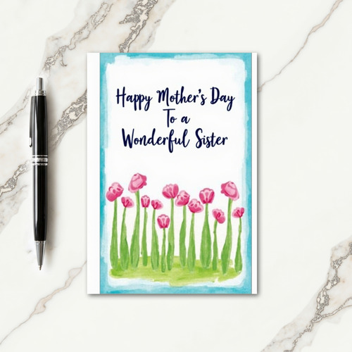 Painted Mothers Day Sister Card
