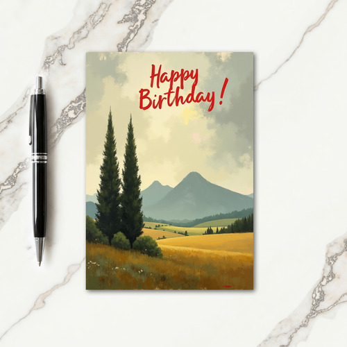 Painted Mountain Birthday Card