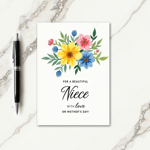 Painted Niece Mothers Day Card