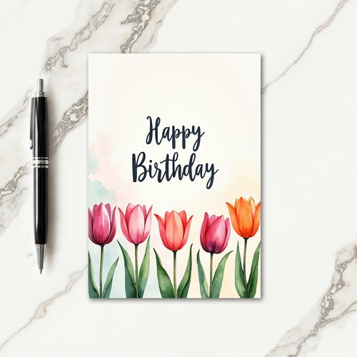 Painted Petals Birthday Card