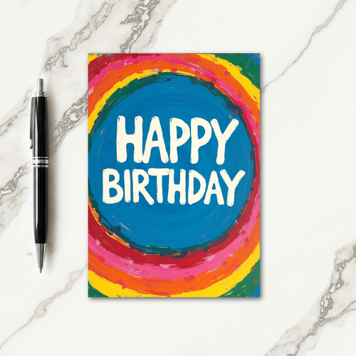 Painted Rainbow Birthday Card