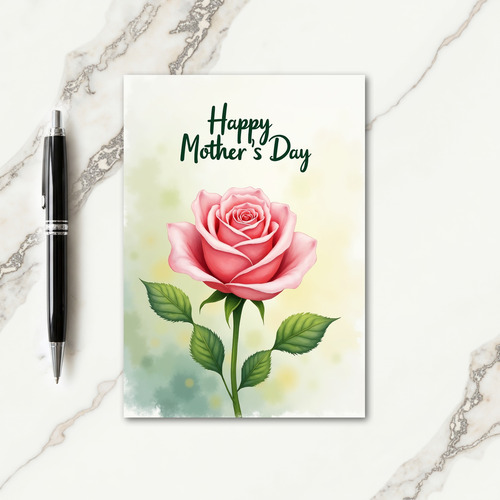 Painted Rose Mothers Day Card