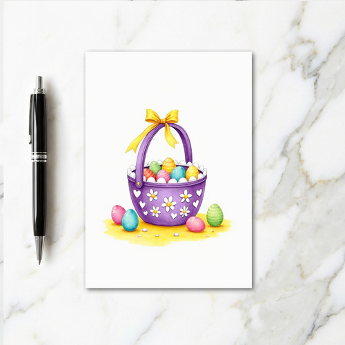 Painted Spring Oviforms Basket Card