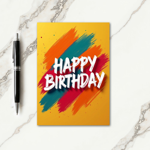 Painted Strokes Birthday Card