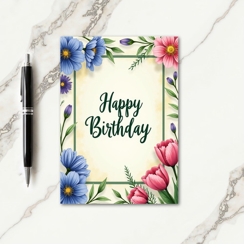 Painted Texture Birthday Card