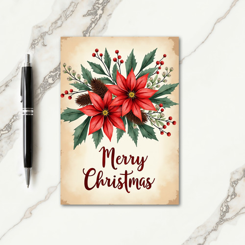 Painted Winter Christmas Card