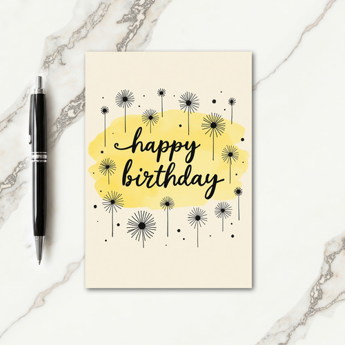 Painted Yellow Birthday Card