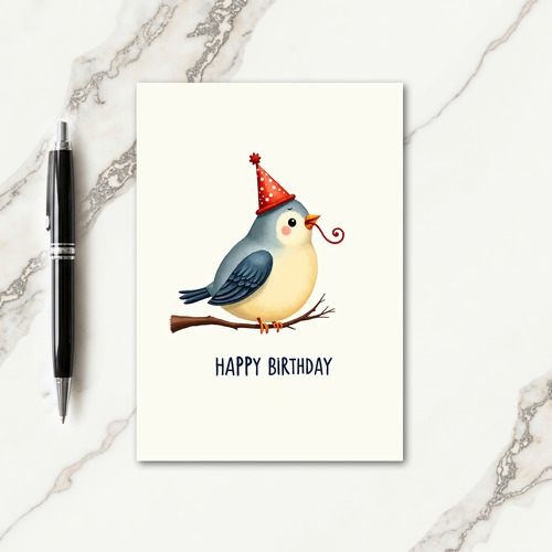 Painterly Bird Birthday Card