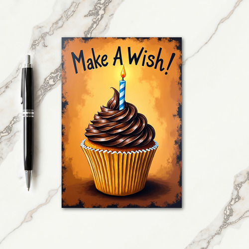 Painterly Cupcake Birthday Card