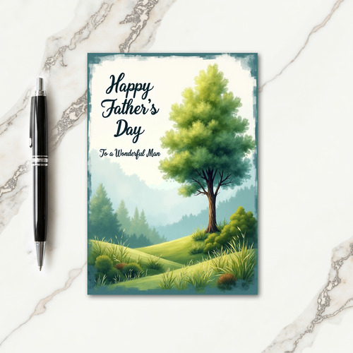 Painterly Fathers Day Scene Card