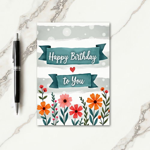 Painterly Garden Birthday Card