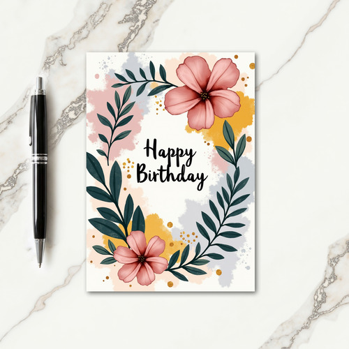 Painterly Happy Birthday Card