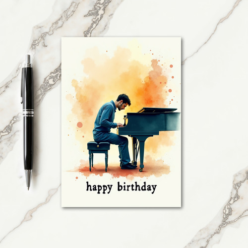 Painterly Music Birthday Card
