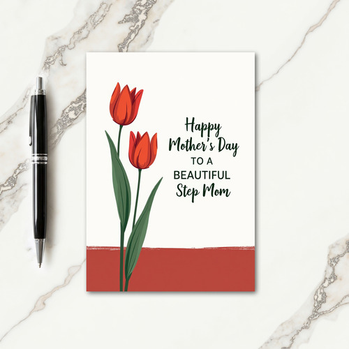 Painterly Red Mothers Day Card