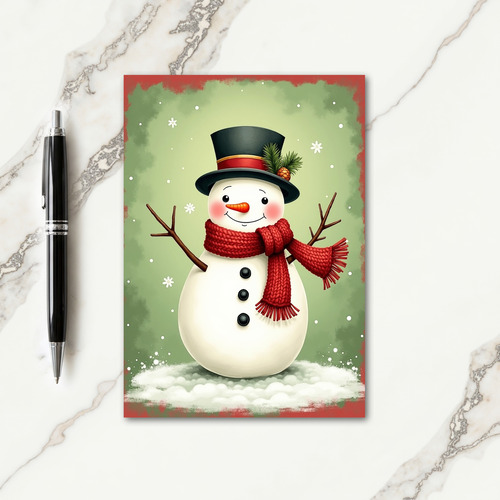 Painterly Snow Christmas Card